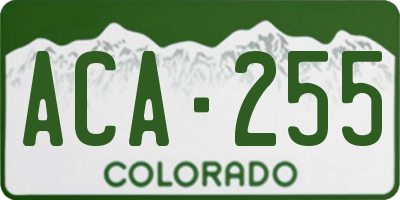 CO license plate ACA255