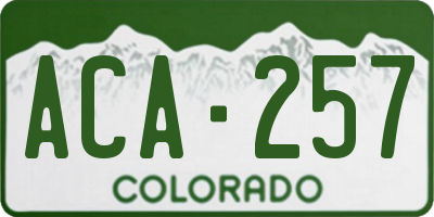 CO license plate ACA257