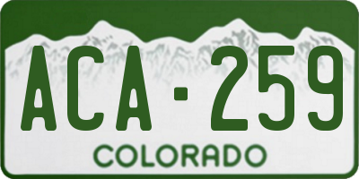 CO license plate ACA259