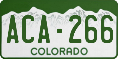 CO license plate ACA266