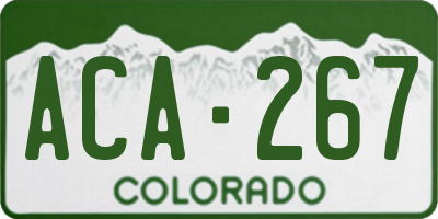 CO license plate ACA267
