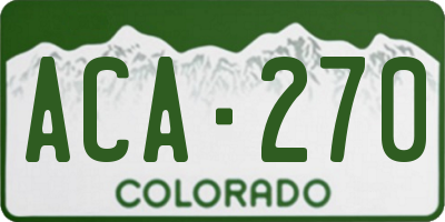 CO license plate ACA270