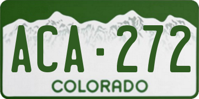 CO license plate ACA272