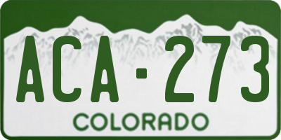 CO license plate ACA273