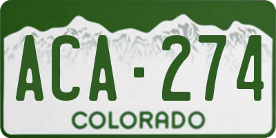 CO license plate ACA274
