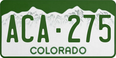 CO license plate ACA275