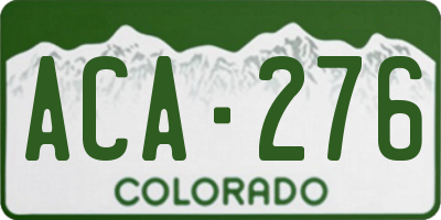CO license plate ACA276