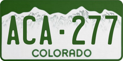 CO license plate ACA277