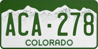 CO license plate ACA278