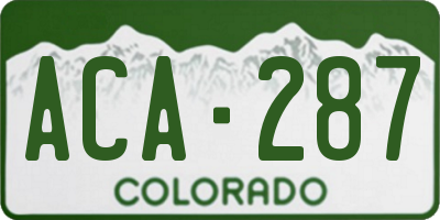 CO license plate ACA287