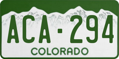 CO license plate ACA294