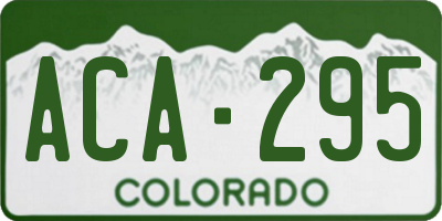 CO license plate ACA295