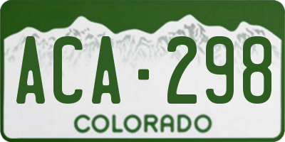 CO license plate ACA298