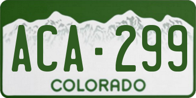 CO license plate ACA299