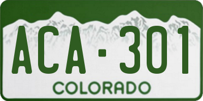 CO license plate ACA301
