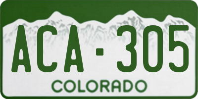 CO license plate ACA305