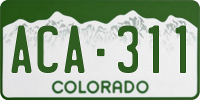 CO license plate ACA311