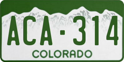 CO license plate ACA314