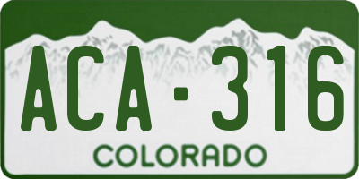 CO license plate ACA316