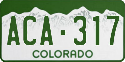 CO license plate ACA317