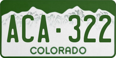 CO license plate ACA322
