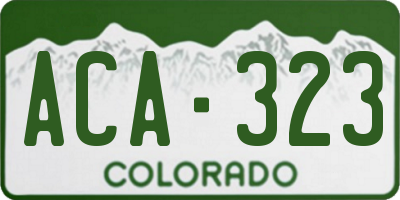 CO license plate ACA323