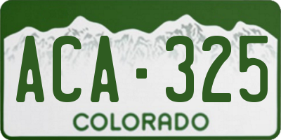 CO license plate ACA325