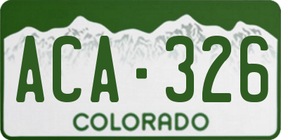 CO license plate ACA326