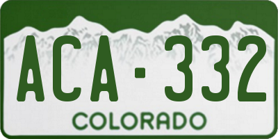 CO license plate ACA332