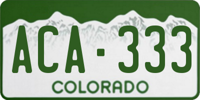 CO license plate ACA333