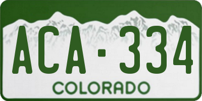 CO license plate ACA334