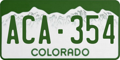 CO license plate ACA354
