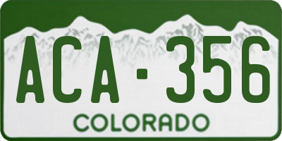 CO license plate ACA356