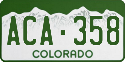 CO license plate ACA358