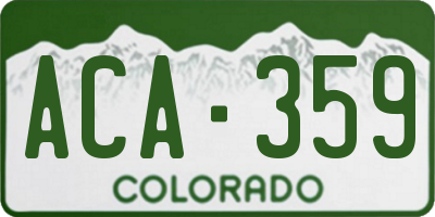 CO license plate ACA359