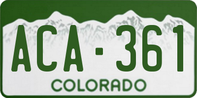 CO license plate ACA361