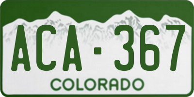 CO license plate ACA367