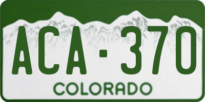 CO license plate ACA370