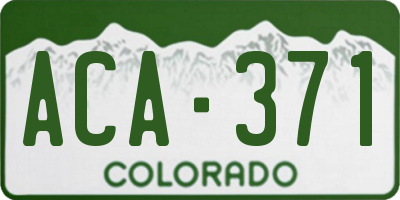 CO license plate ACA371