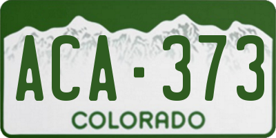 CO license plate ACA373