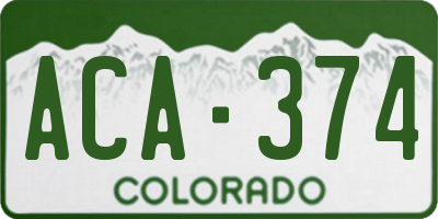 CO license plate ACA374