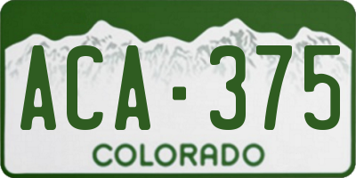 CO license plate ACA375