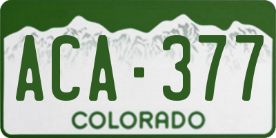 CO license plate ACA377