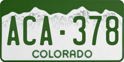 CO license plate ACA378