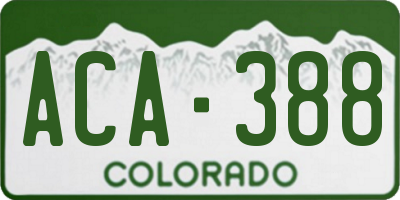 CO license plate ACA388
