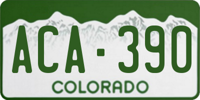 CO license plate ACA390