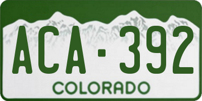CO license plate ACA392