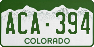 CO license plate ACA394
