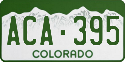 CO license plate ACA395