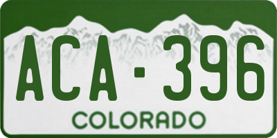 CO license plate ACA396